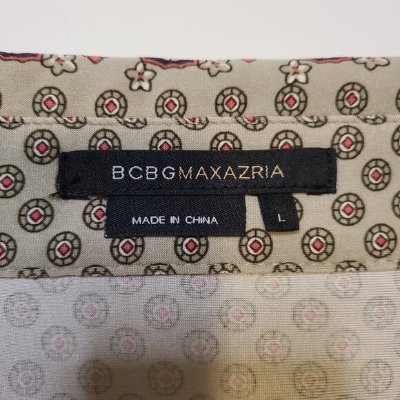 BCBG Maxazria Womens Long Sleeve Snap Up Blouse Size L - Picture 7 of 10